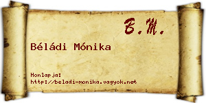 Béládi Mónika névjegykártya